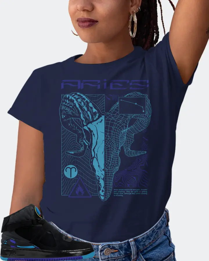 Jordan AJF 8 Sneaker Matching Navy T-Shirt (ARIES) - View 5