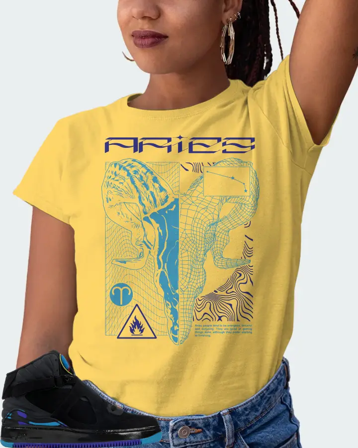 Jordan AJF 8 Sneaker Matching Yellow T-Shirt (ARIES) - View 5
