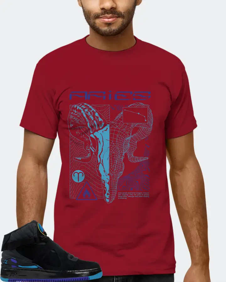 Jordan AJF 8 Sneaker Matching Cardinal T-Shirt (ARIES) - View 6