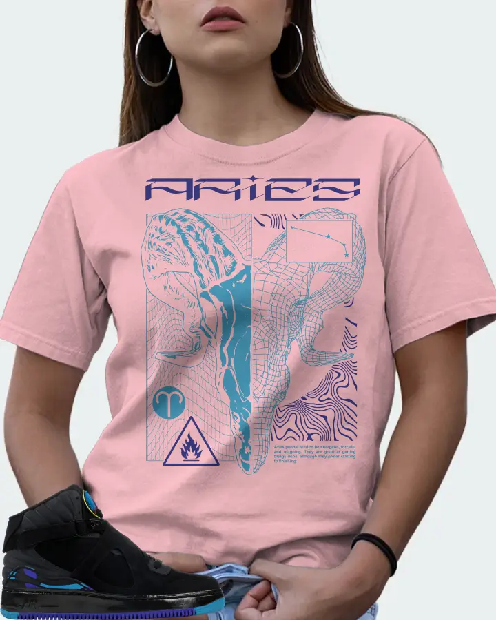 Jordan AJF 8 Sneaker Matching Pink T-Shirt (ARIES) - View 7