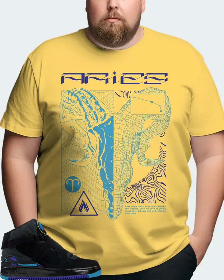 Jordan AJF 8 Sneaker Matching Yellow T-Shirt (ARIES) - View 8