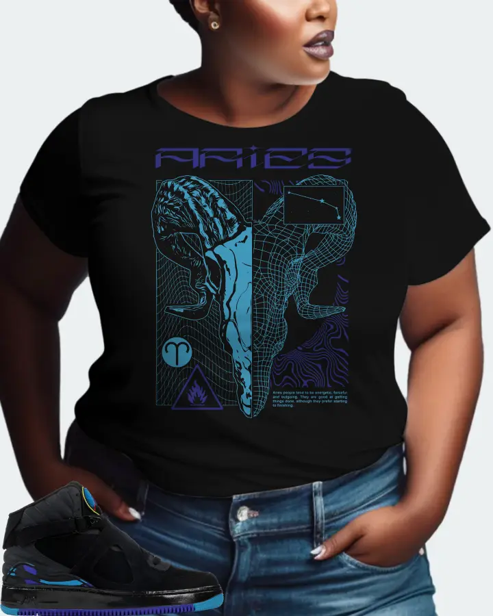 Jordan AJF 8 Sneaker Matching Black T-Shirt (ARIES) - View 9