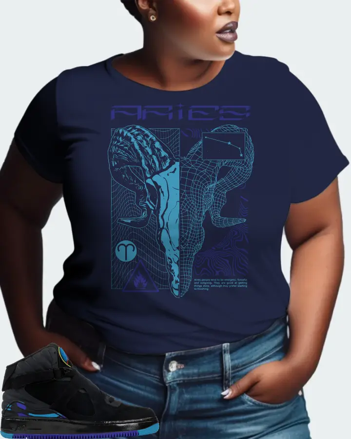 Jordan AJF 8 Sneaker Matching Navy T-Shirt (ARIES) - View 9