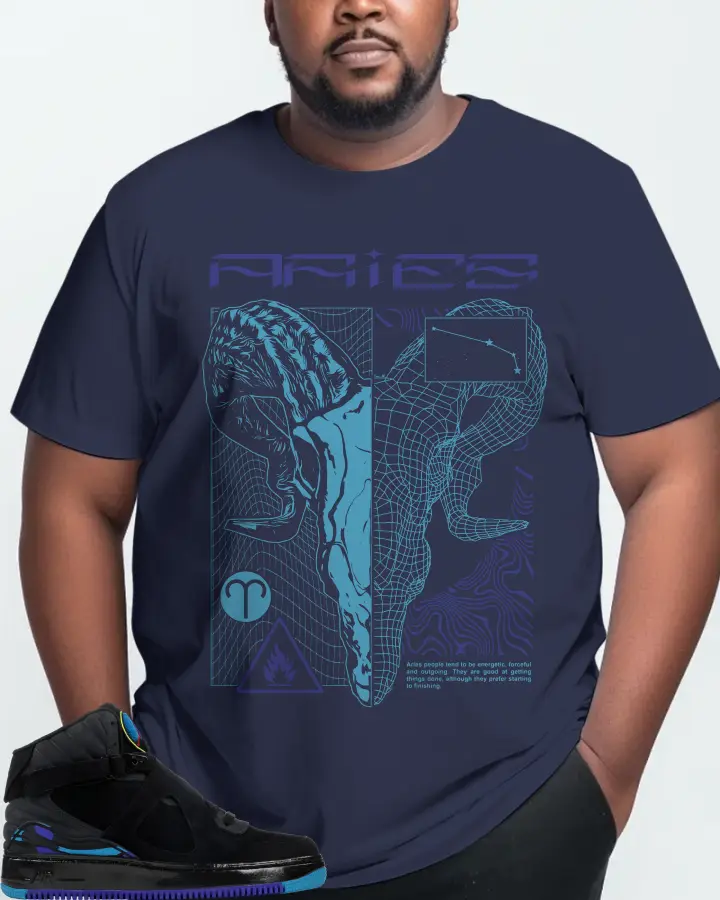Jordan AJF 8 Sneaker Matching Navy T-Shirt (ARIES) - View 10