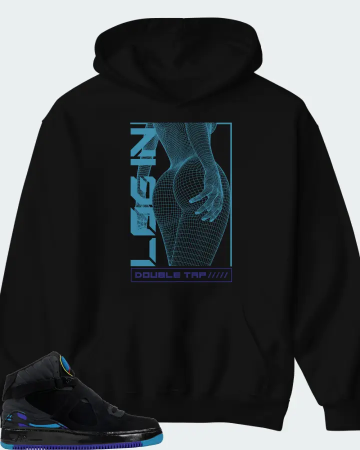 Jordan AJF 8 Sneaker Matching Black Hoodie (LOGIN) - View 1