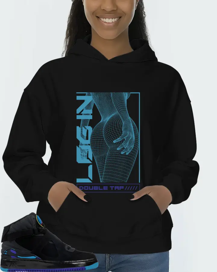 Jordan AJF 8 Sneaker Matching Black Hoodie (LOGIN) - View 3