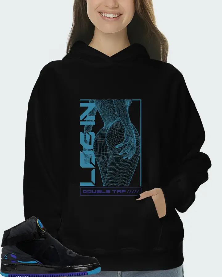 Jordan AJF 8 Sneaker Matching Black Hoodie (LOGIN) - View 5