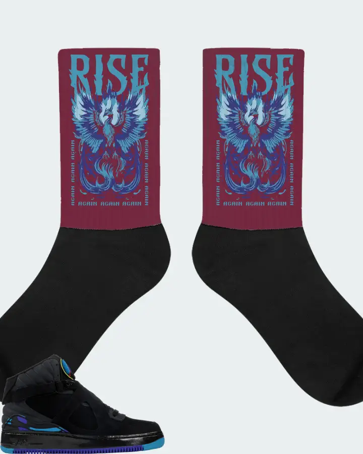 Jordan AJF 8 Sneaker Matching Maroon Socks - RISE
