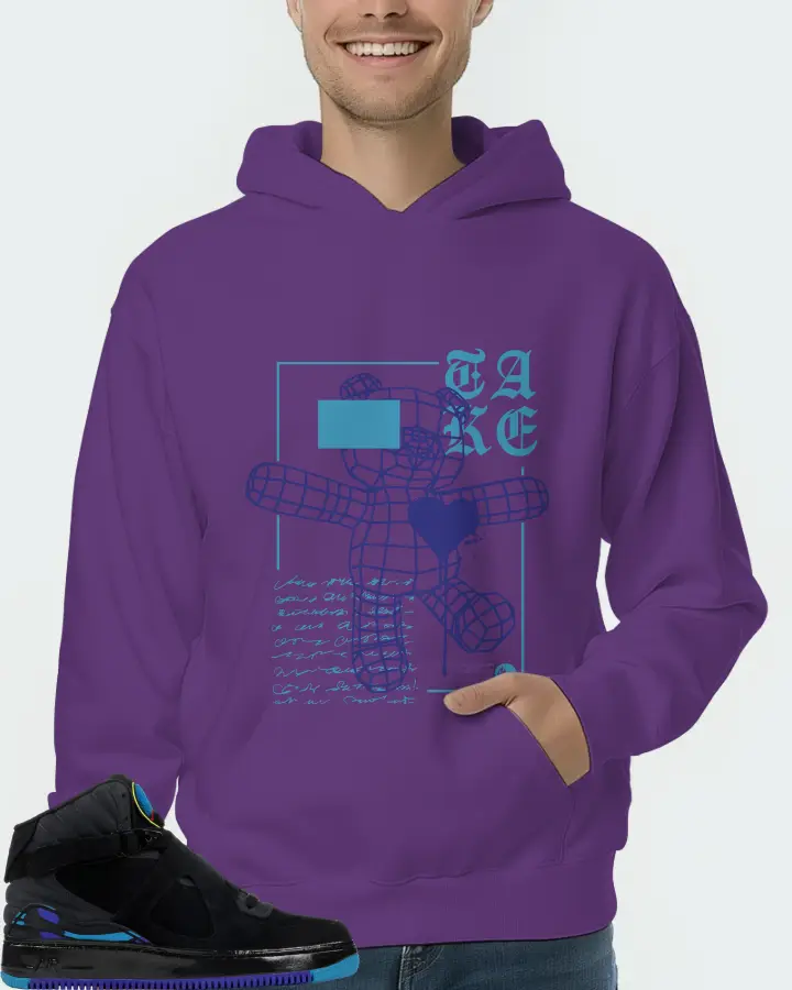 Jordan AJF 8 Sneaker Matching Purple Hoodie (TAKE) - View 4