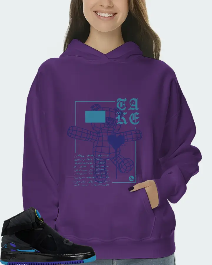 Jordan AJF 8 Sneaker Matching Purple Hoodie (TAKE) - View 5