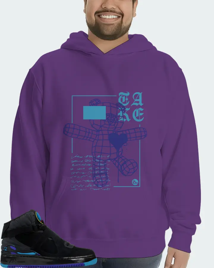 Jordan AJF 8 Sneaker Matching Purple Hoodie (TAKE) - View 6