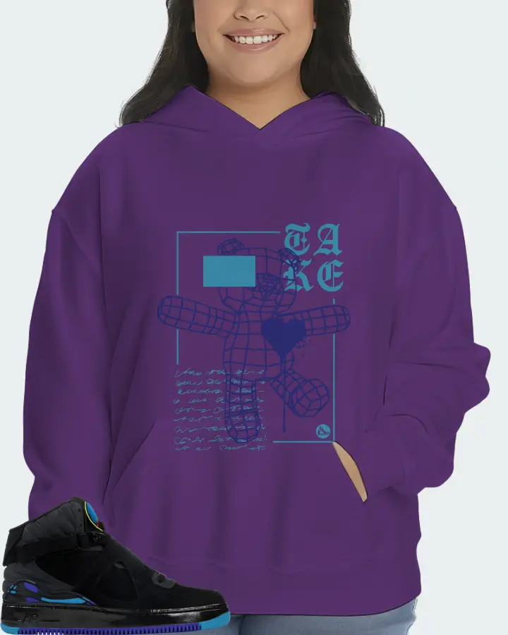 Jordan AJF 8 Sneaker Matching Purple Hoodie (TAKE) - View 7