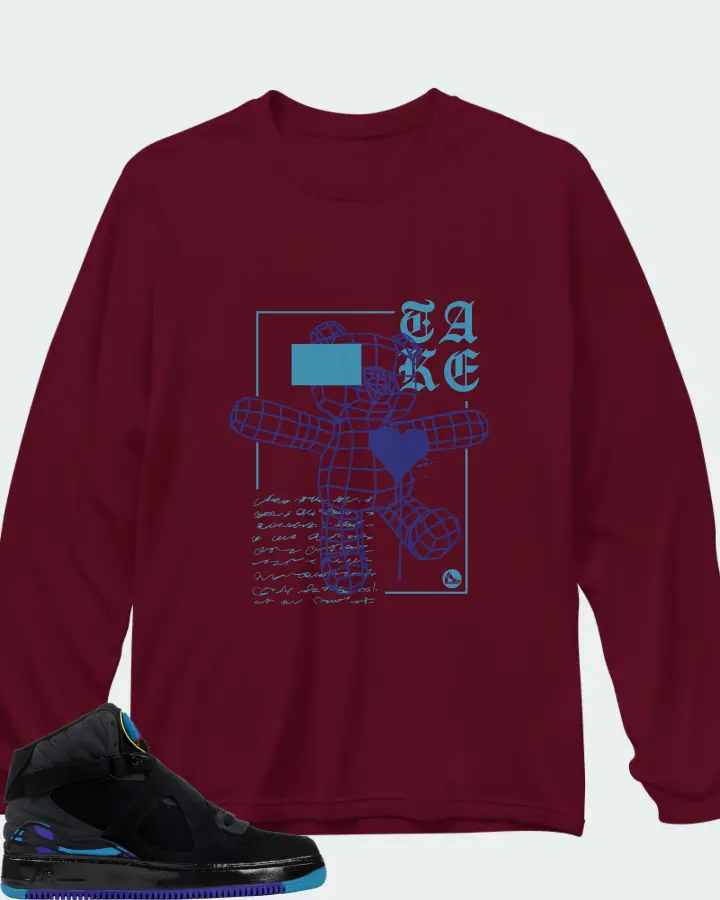 Long Sleeve T-Shirt in Maroon