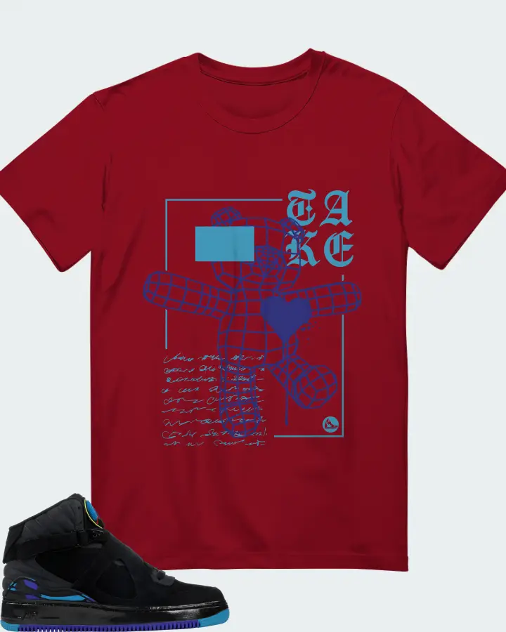 Jordan AJF 8 Sneaker Matching Cardinal T-Shirt (TAKE) - View 1