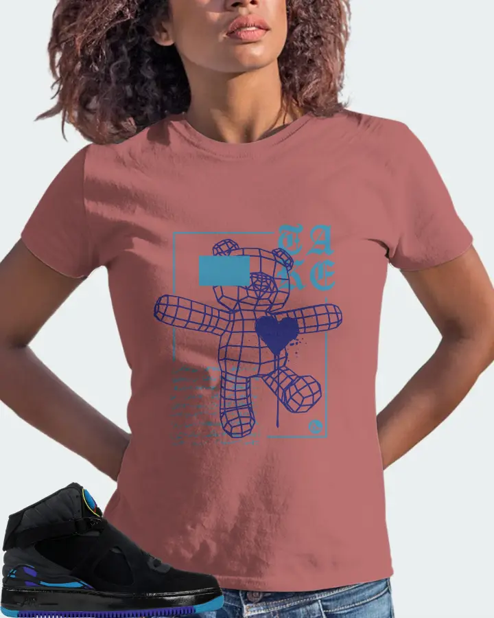 Jordan AJF 8 Sneaker Matching Mauve T-Shirt (TAKE) - View 3