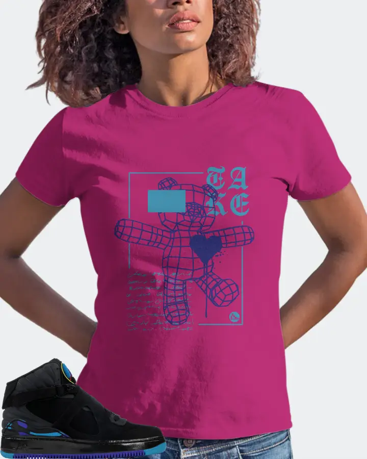 Jordan AJF 8 Sneaker Matching Berry T-Shirt (TAKE) - View 3