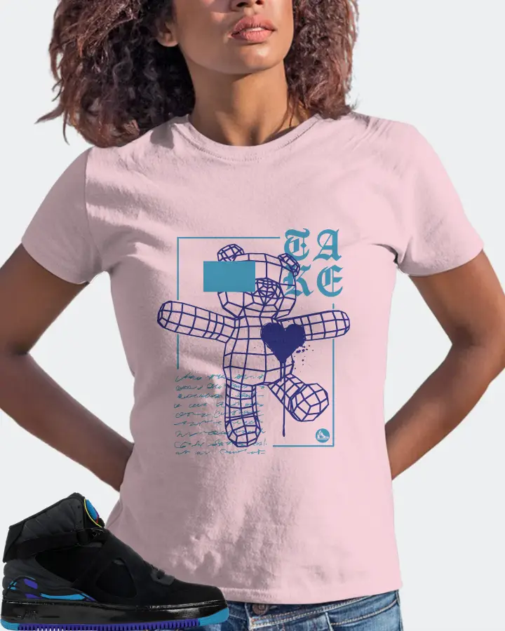 Jordan AJF 8 Sneaker Matching Soft Pink T-Shirt (TAKE) - View 3