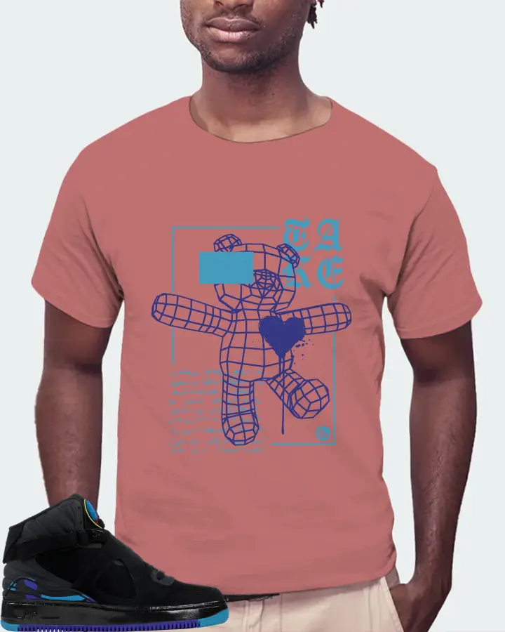 Jordan AJF 8 Sneaker Matching Mauve T-Shirt (TAKE) - View 4