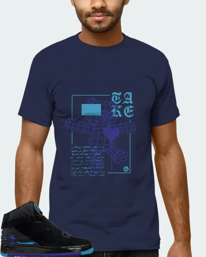 Jordan AJF 8 Sneaker Matching Navy T-Shirt (TAKE) - View 6