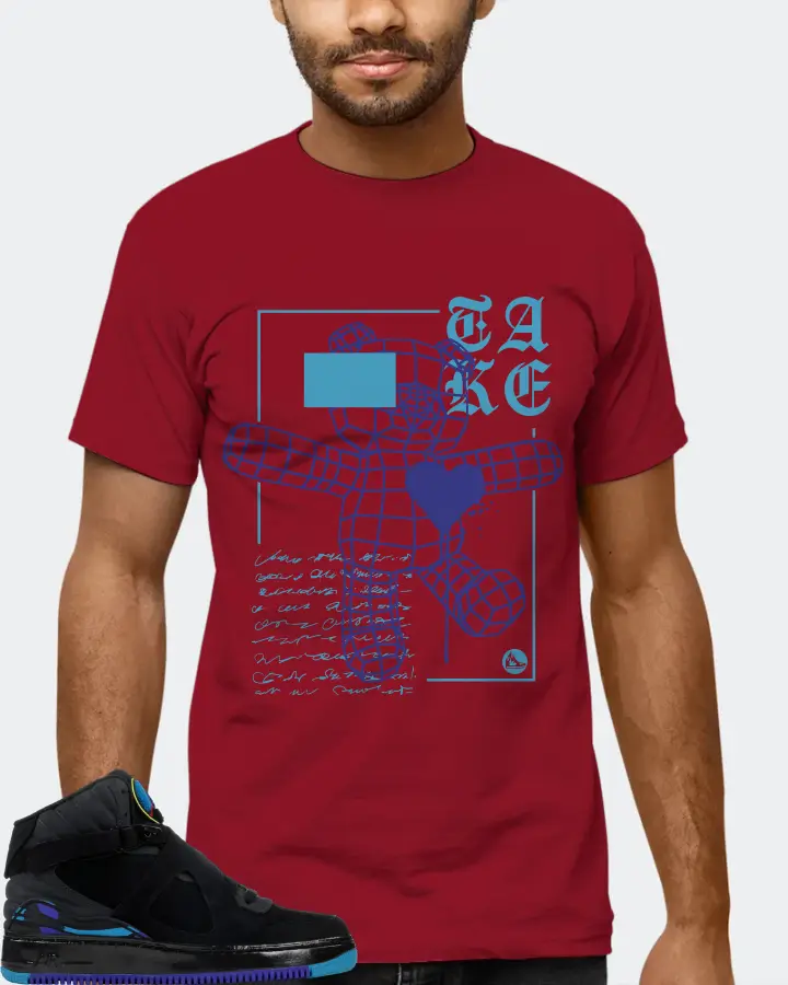 Jordan AJF 8 Sneaker Matching Cardinal T-Shirt (TAKE) - View 6