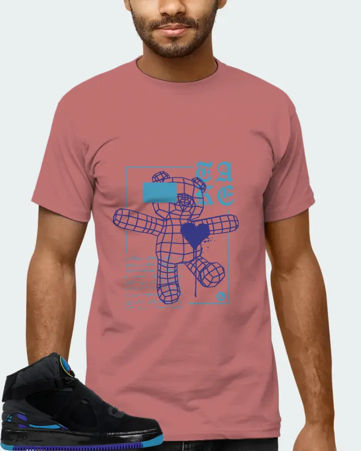 Jordan AJF 8 Sneaker Matching Mauve T-Shirt (TAKE) - View 6