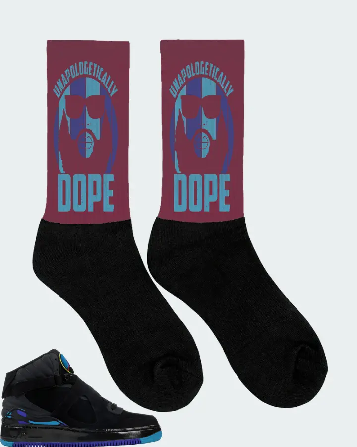 Jordan AJF 8 Sneaker Matching Maroon Socks (UNAPOLOGETICALLY DOPE Man) - View 2
