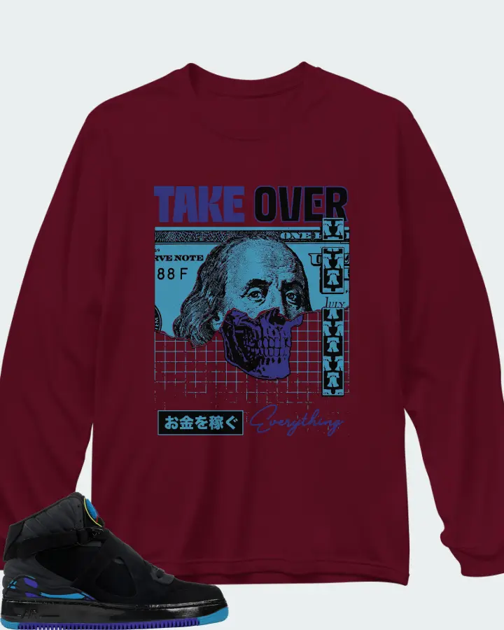 Long Sleeve T-Shirt in Maroon