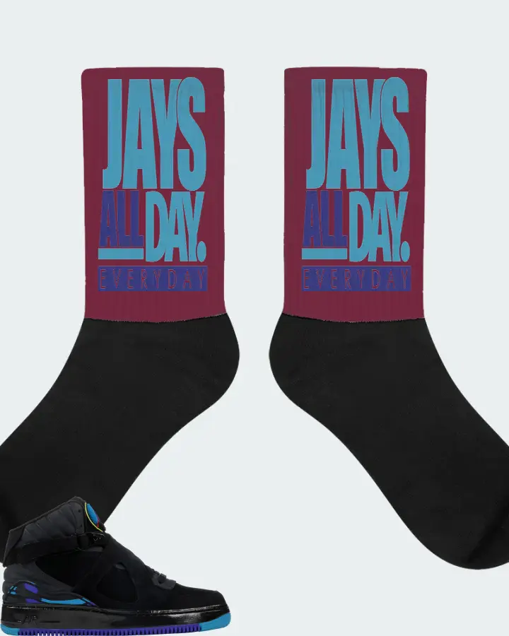 Jordan AJF 8 Sneaker Matching Maroon Socks - Jays All Day