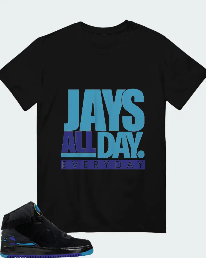 Jordan AJF 8 Sneaker Matching Black T-Shirt - Jays All Day