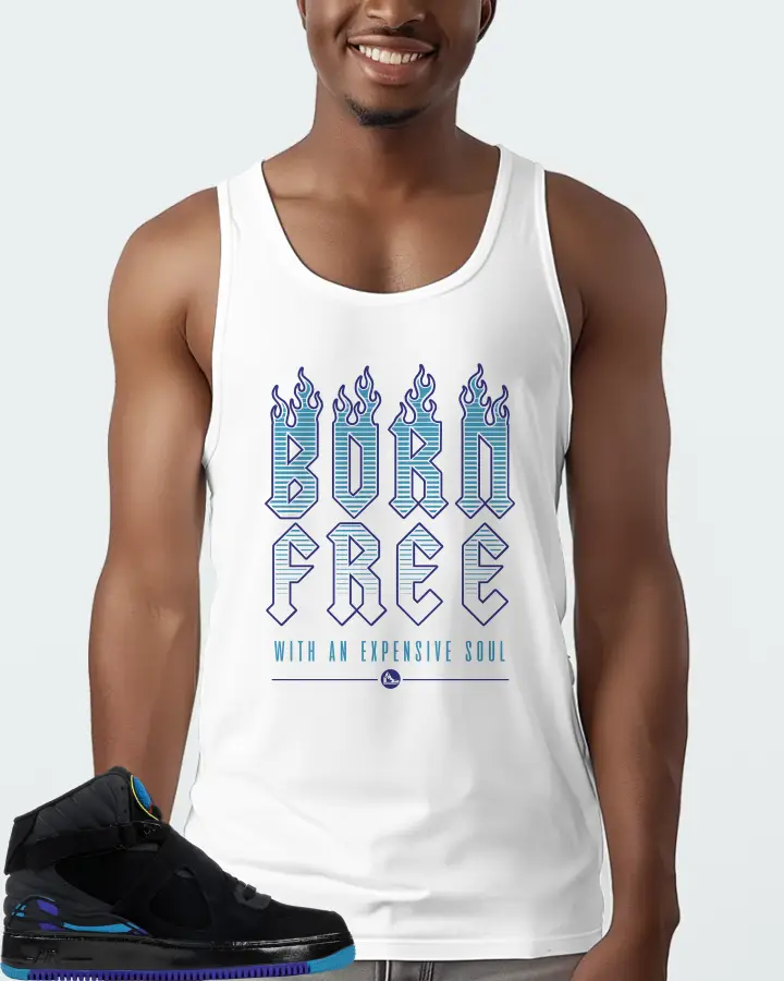 Jordan AJF 8 Sneaker Matching White Tank Top (Born Free) - View 2