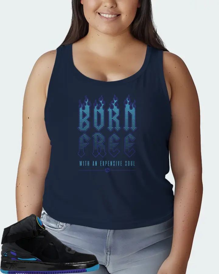 Jordan AJF 8 Sneaker Matching Navy Tank Top (Born Free) - View 7