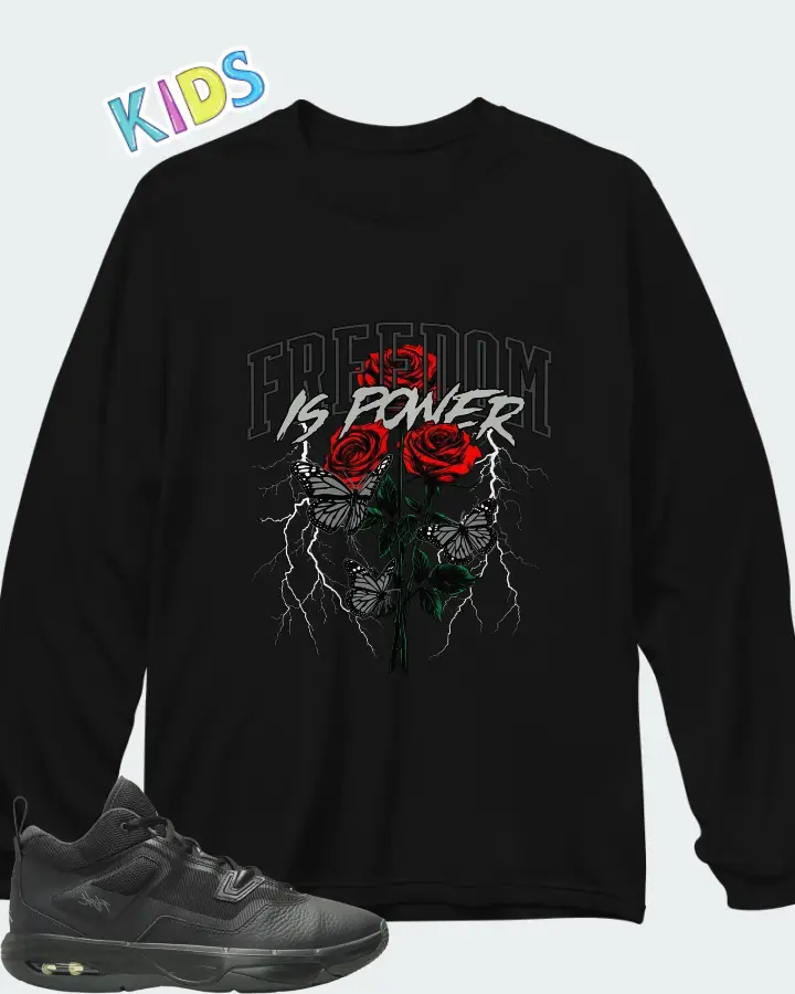 Jordan Stay Loyal 3 Black Anthracite Cool Grey Matching Kid's Long Sleeve T-Shirt