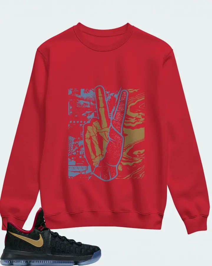 Nike KD 9 Sneaker Matching Red Sweatshirt - Peace of mind