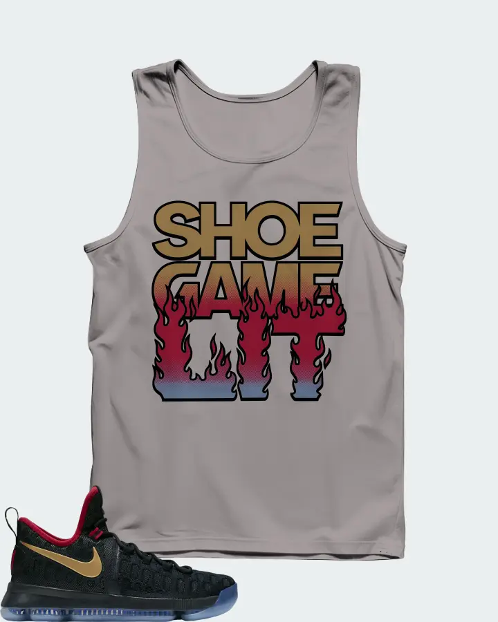 Nike KD 9 Sneaker Matching Grey Tank Top - Shoe Game Lit Refreshed