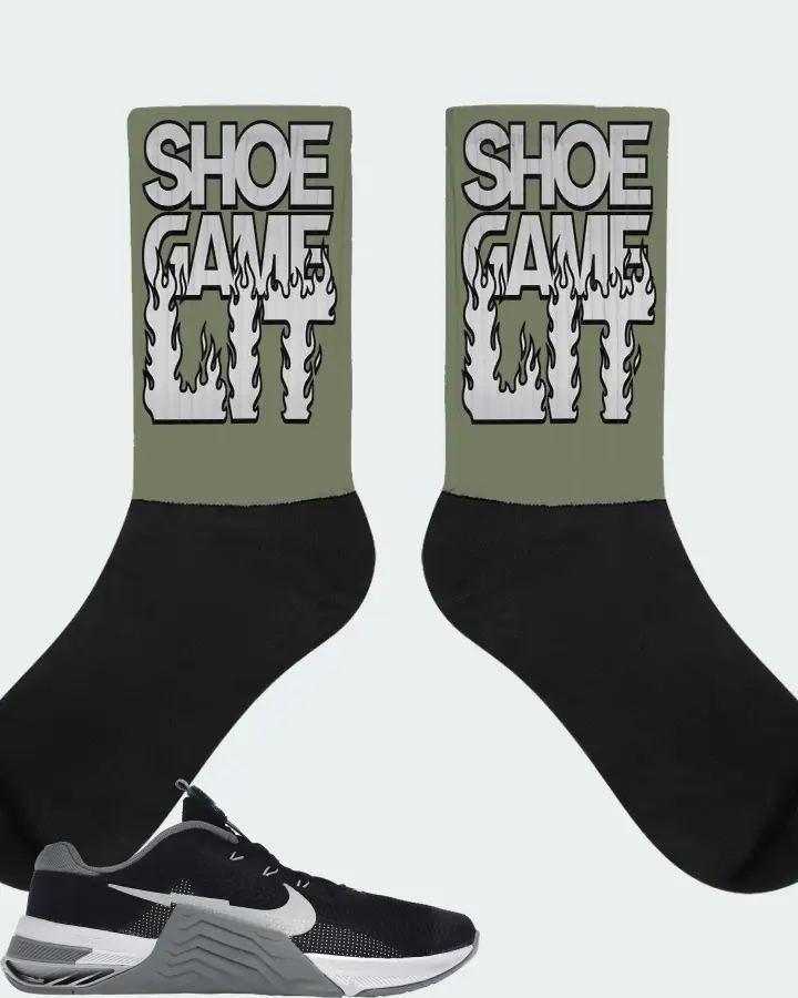 Nike Metcon 7 Sneaker Matching Olive Socks - Shoe Game Lit Refreshed