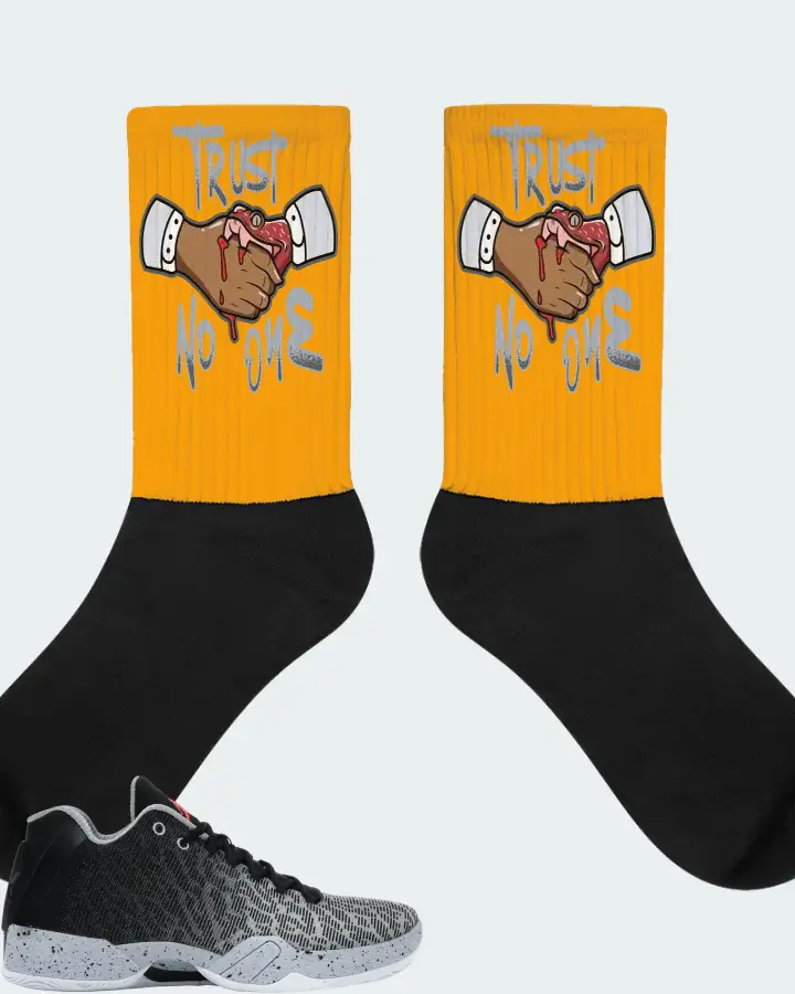 Jordan XX9 Low Sneaker Matching Gold Socks - Trust No One