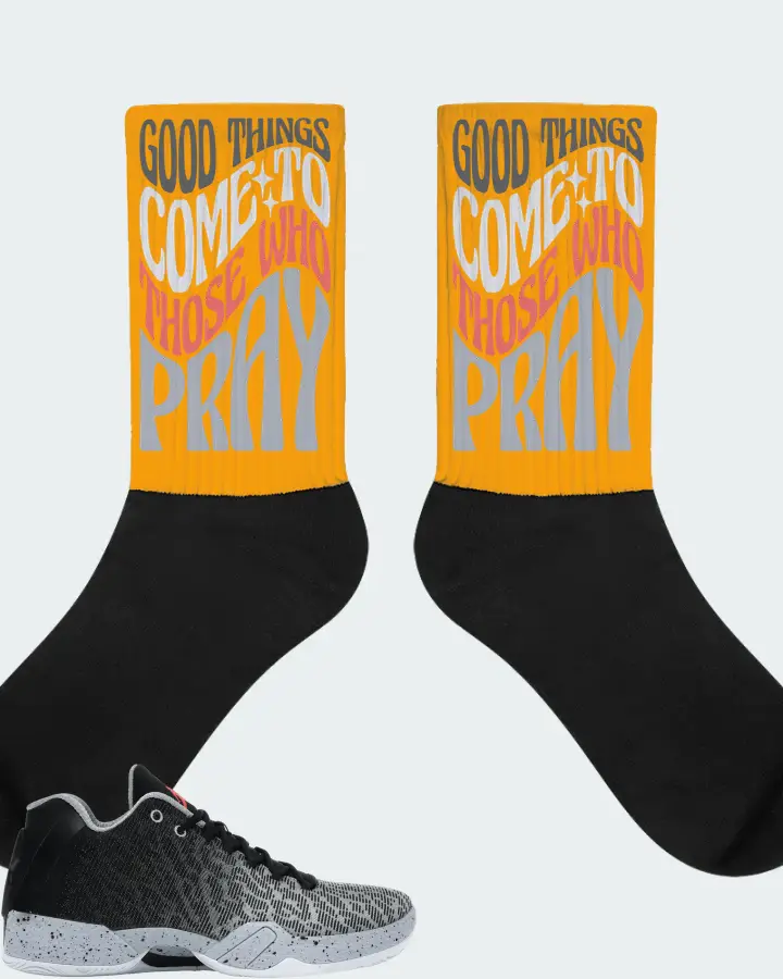 Jordan XX9 Low Sneaker Matching Gold Socks - Good Things Come To Those Who Pray