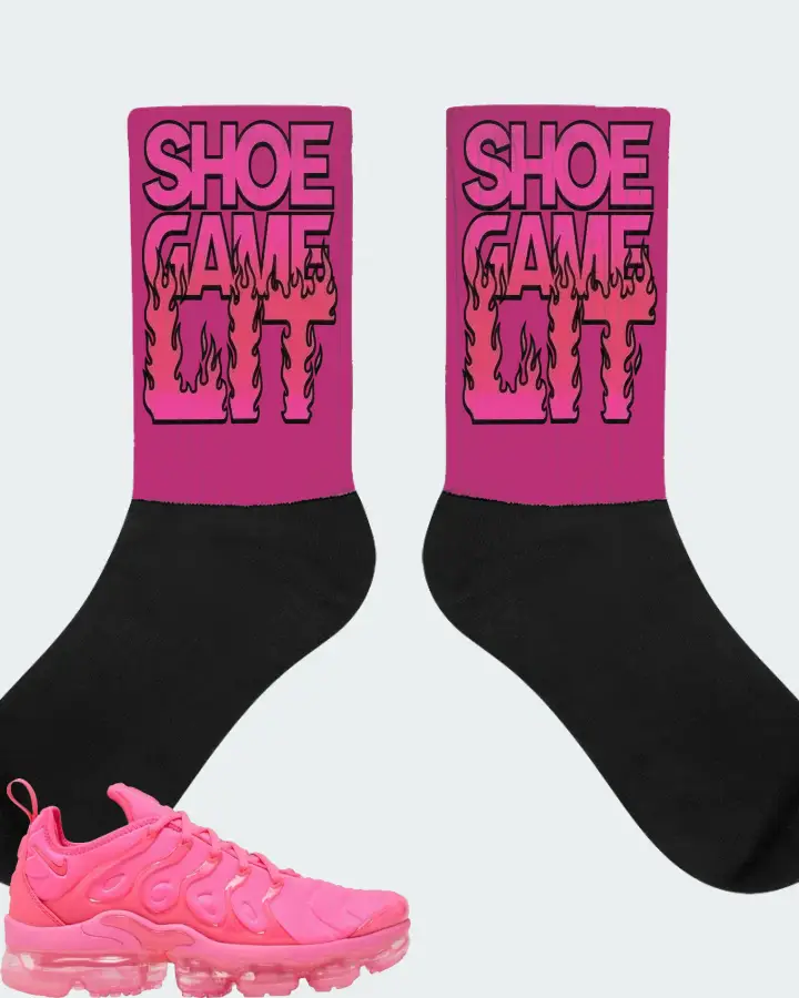 Wmns Nike Air VaporMax Plus  Hyper Pink  Sneaker Matching Berry Socks - Shoe Game Lit Refreshed