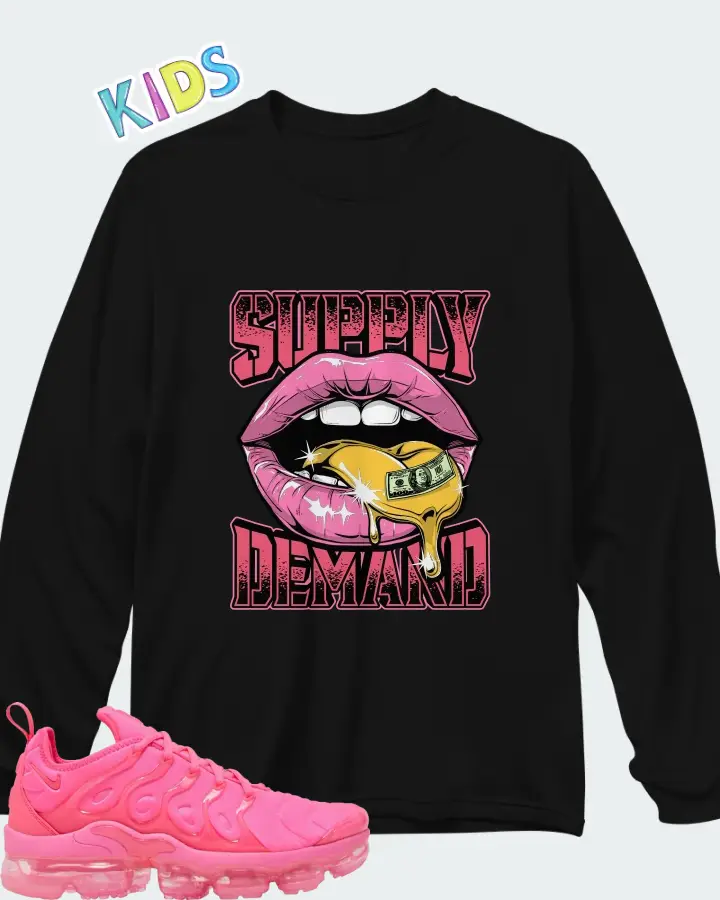 Wmns Nike Air VaporMax Plus  Hyper Pink  Matching Kid's Long Sleeve T-Shirt