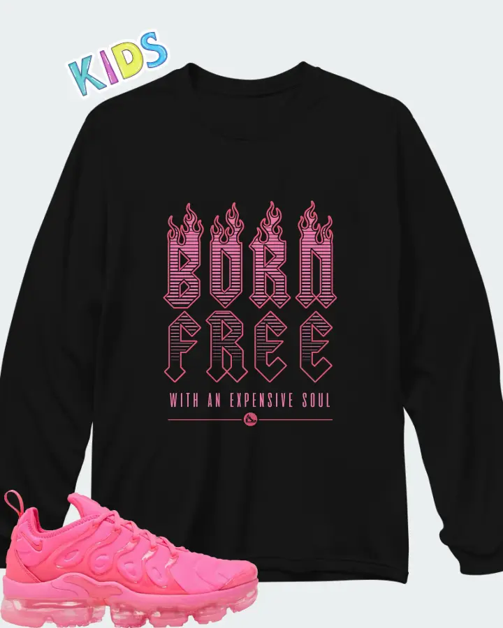 Wmns Nike Air VaporMax Plus Hyper Pink Matching Kid's Long Sleeve T-Shirt