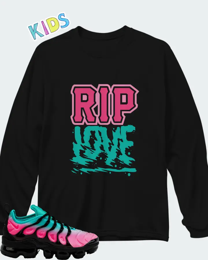 Nike Air VaporMax Plus Pink Blast Clear Jade Matching Kid's Long Sleeve T-Shirt