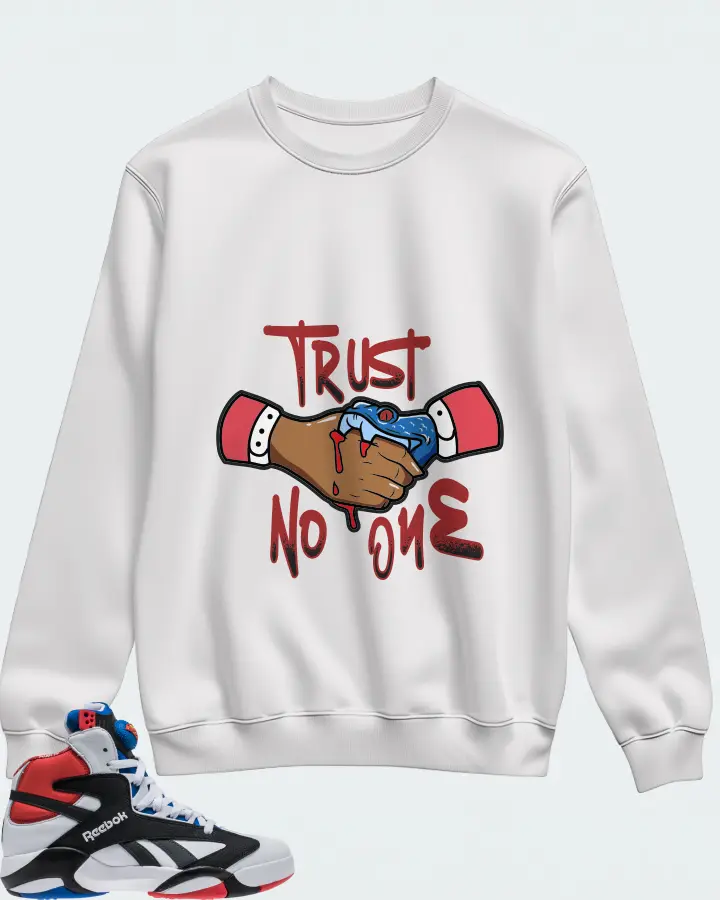 Reebok Shaq Attaq Sneaker Matching White Sweatshirt - Trust No One