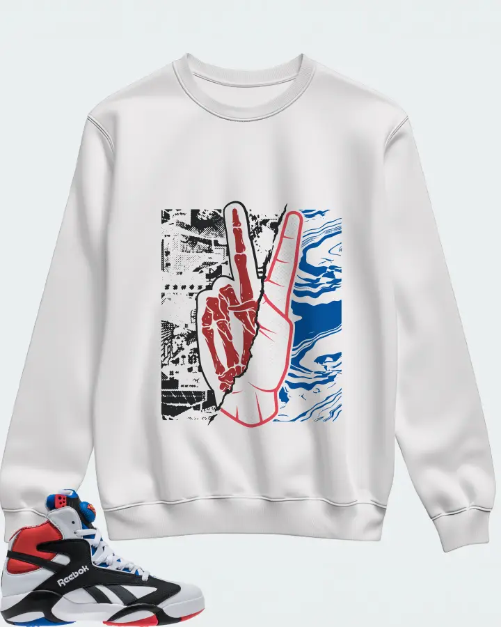 Reebok Shaq Attaq Sneaker Matching White Sweatshirt - Peace of mind