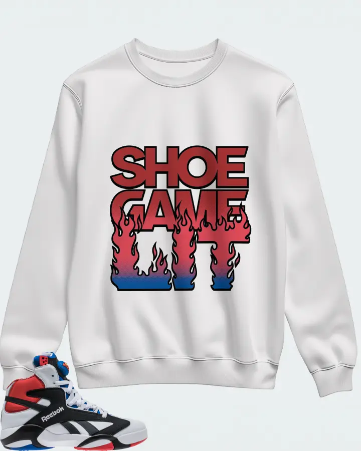 Reebok Shaq Attaq Sneaker Matching White Sweatshirt - Shoe Game Lit Refreshed