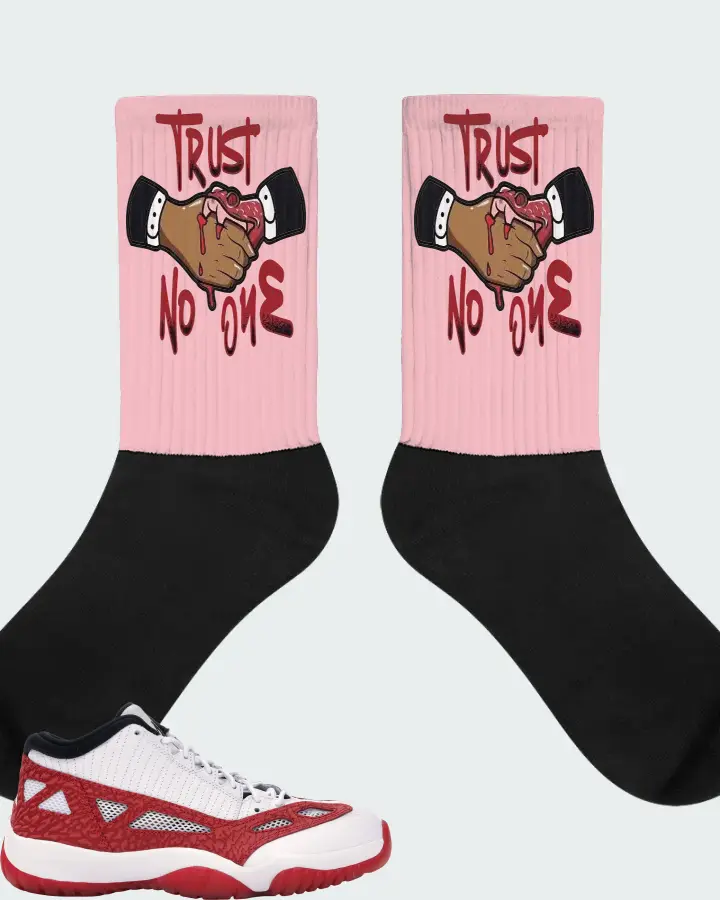 Jordan 11 Retro Low Sneaker Matching Pink Socks - Trust No One