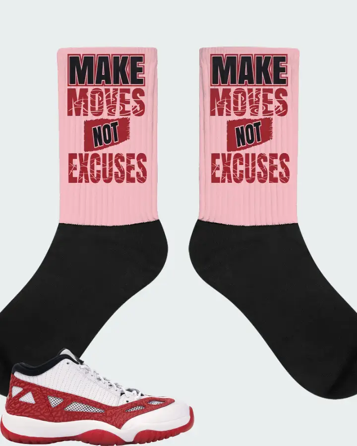 Jordan 11 Retro Low Sneaker Matching Pink Socks - Make Moves Not Excuses