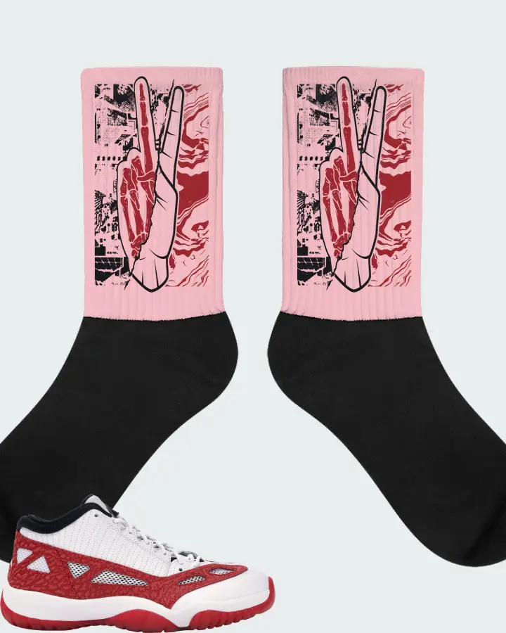Jordan 11 Retro Low Sneaker Matching Pink Socks - Peace of mind