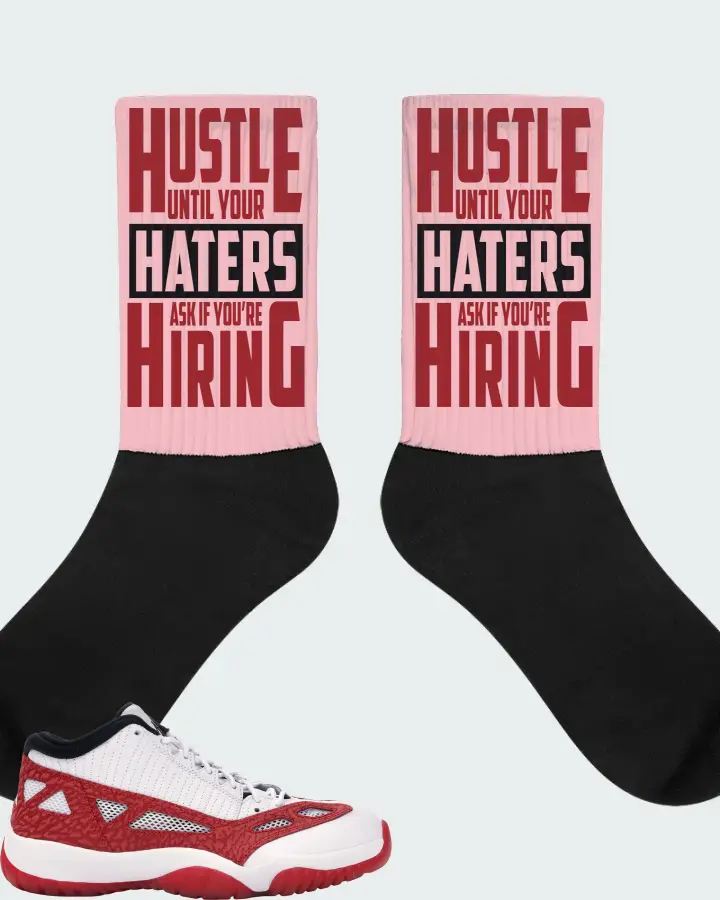 Jordan 11 Retro Low Sneaker Matching Pink Socks - HUSTLE UNTIL YOUR HATERS