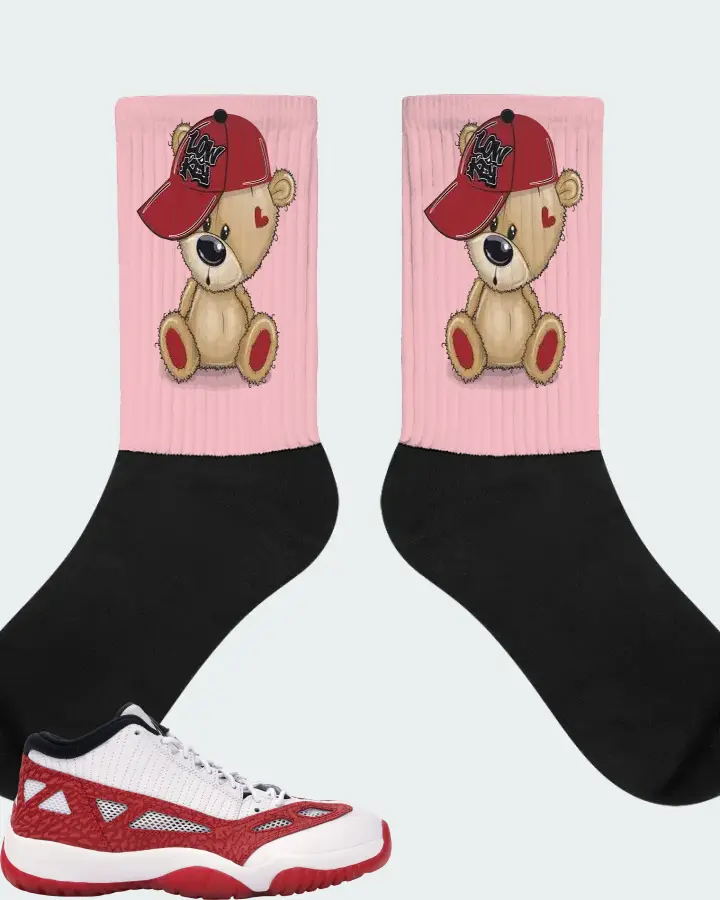 Jordan 11 Retro Low Sneaker Matching Pink Socks - LOW KEY BEAR