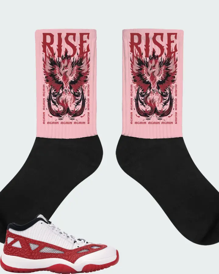 Jordan 11 Retro Low Sneaker Matching Pink Socks - RISE